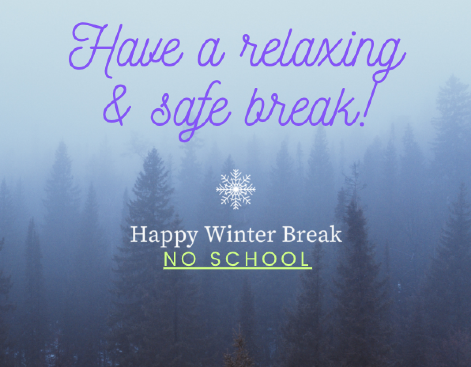 Winter Break School is Out December 25January 5 A.R. MacNeill